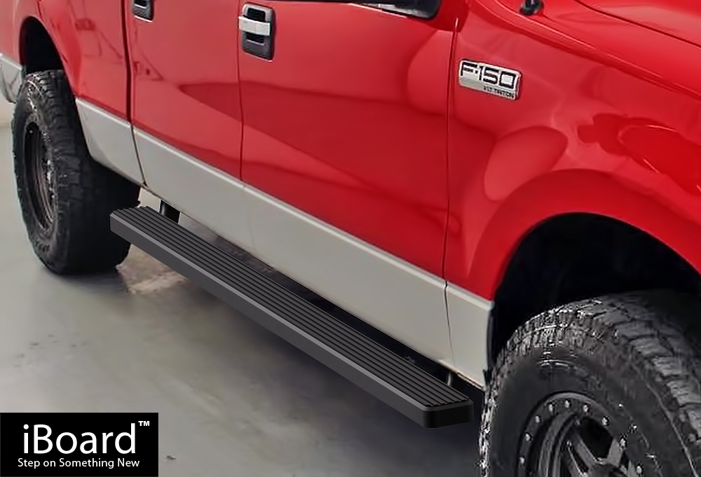 Matte Black 4" iBoard Running Boards Fit 0408 Ford F150 SuperCrew Cab