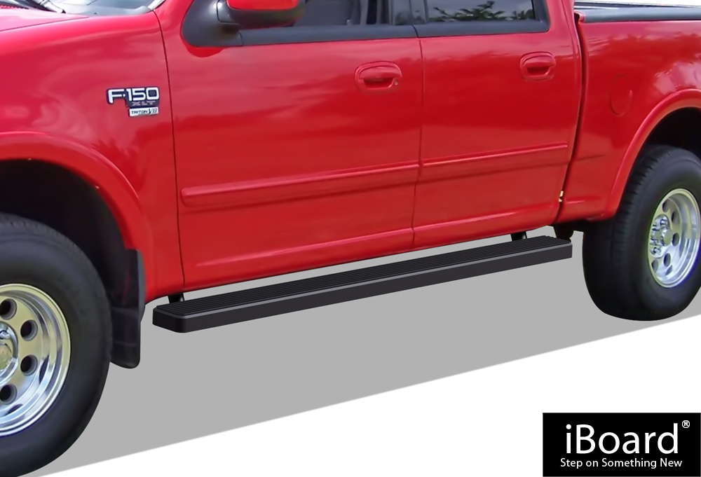 Matte Black 5" iBoard Running Boards Fit 0103 Ford F150 SuperCrew Cab