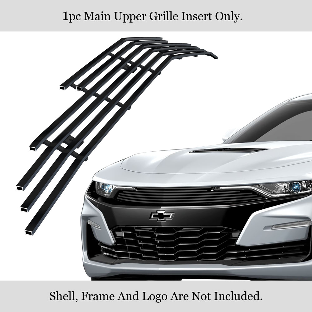 Fits 20192020 Chevy Camaro 1SS/2SS Upper Stainless Black Billet Grille