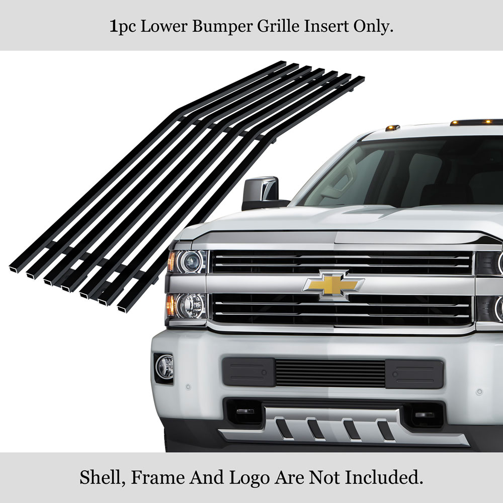 Fits 2015-2019 Chevy Silverado 2500HD/3500HD Lower Stainless Black