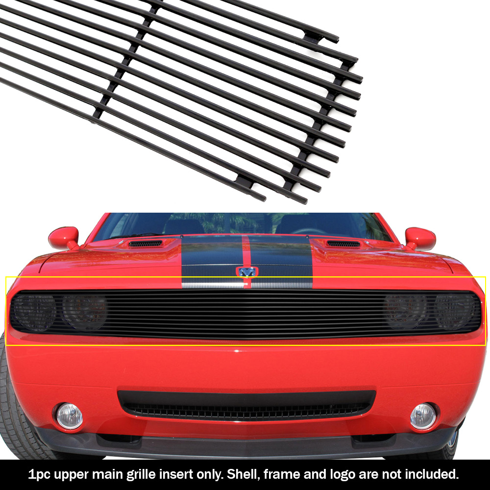 Fits 20092014 Dodge Challenger Phantom Black Billet Grille Insert eBay
