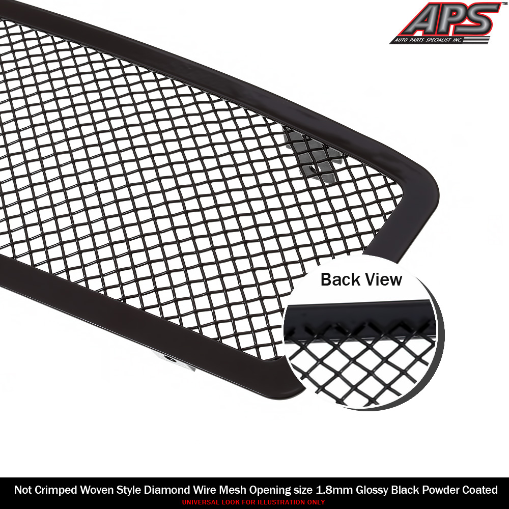 APS Compatible with 2002-2005 Dodge Ram 1500 2500 3500 Carbon Steel Black 1.8 mm Wire Mesh Grille Insert