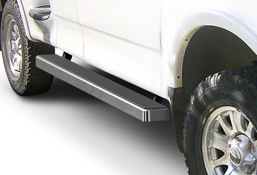 Running Board Side Step 4in Silver Fit Ford F150//F250 Light Duty Super Cab 99-03