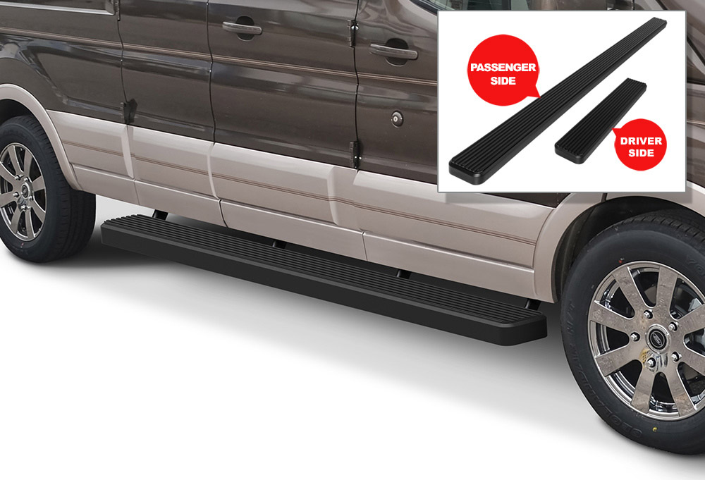 iBoard Running Boards 6 inches Matte Black Fit 15-21 Ford Transit Full