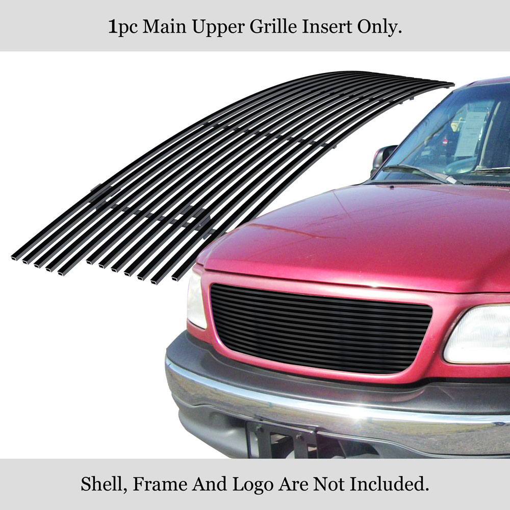 Fits 9903 Ford F150/Lightning/Harley Davidson Black Billet Grille